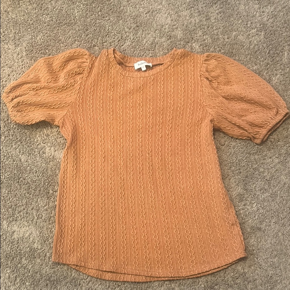 Bohme Women's Tan Puff Sleeve Top - size medium